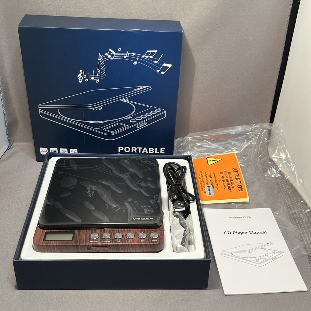 Monodeal Portable CD Player with Headphones CW605 Compact Design CD Player