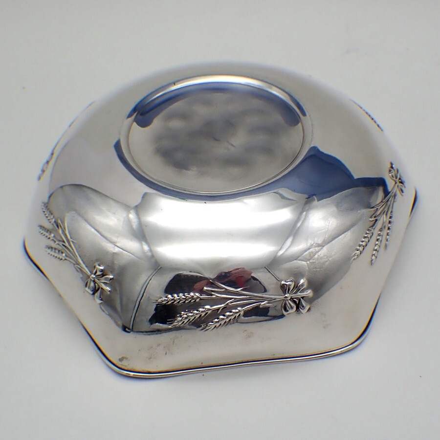 Serving Bowl Wheat Bunch Decorations Sterling Silver Italy