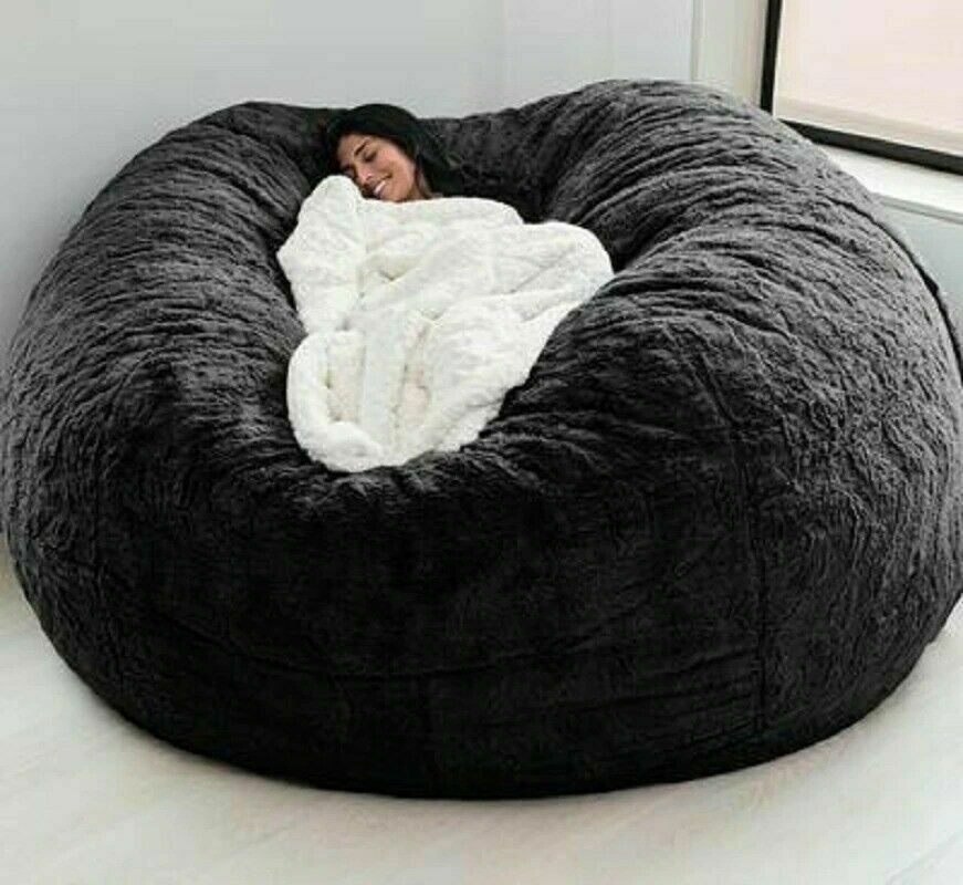 Microsuede 7FT Foam Giant Bean Bag Memory Living Room Chair Lazy Sofa Soft Cover