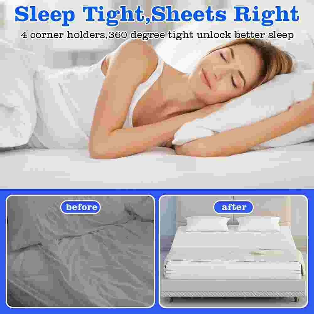 Bed Sheet Holder with Lock Strips Heavy Duty Bed Sheet Corner Keep Sheets Tight