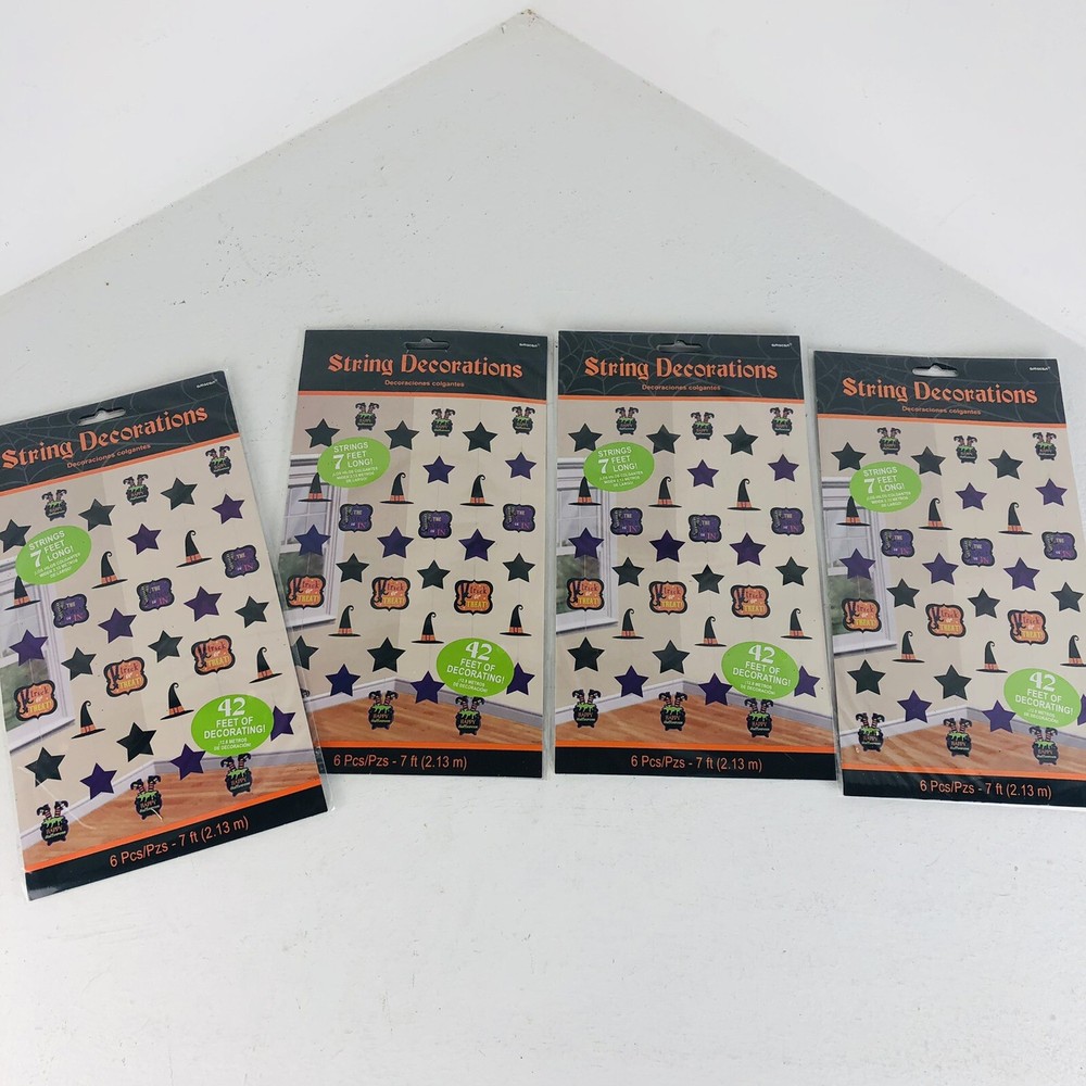 LOT (24) 7ft. String Halloween Decorations Classroom Party ￼￼Window Hanging￼