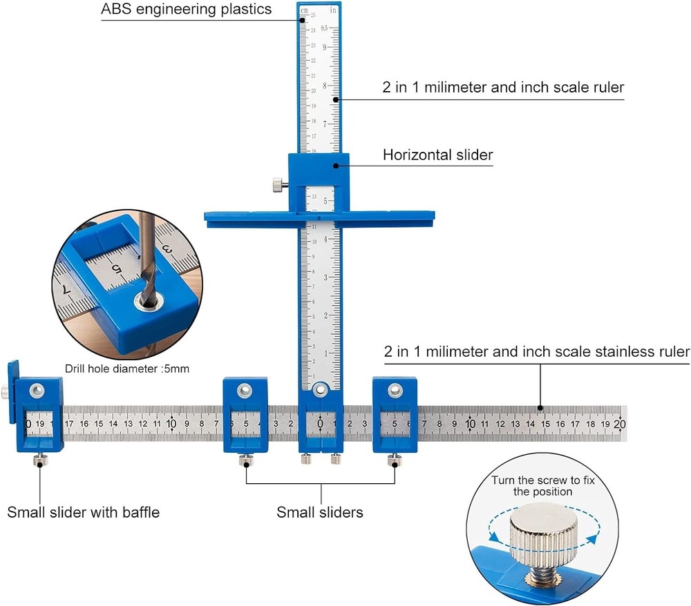 Portable Punch Locator Drill Guide for Precise Cabinet Hardware Installation