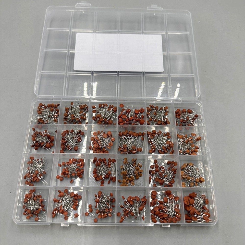 960 PCS 24 Value Ceramic Capacitor 2PF-100NF Assortment Kit for Electronics