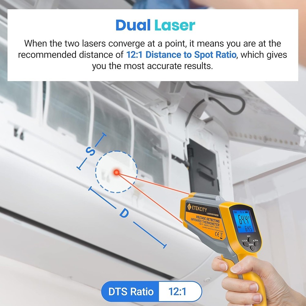 Adjustable Emissivity Infrared Temperature Gun, -50℃~550℃, Fast Reading System