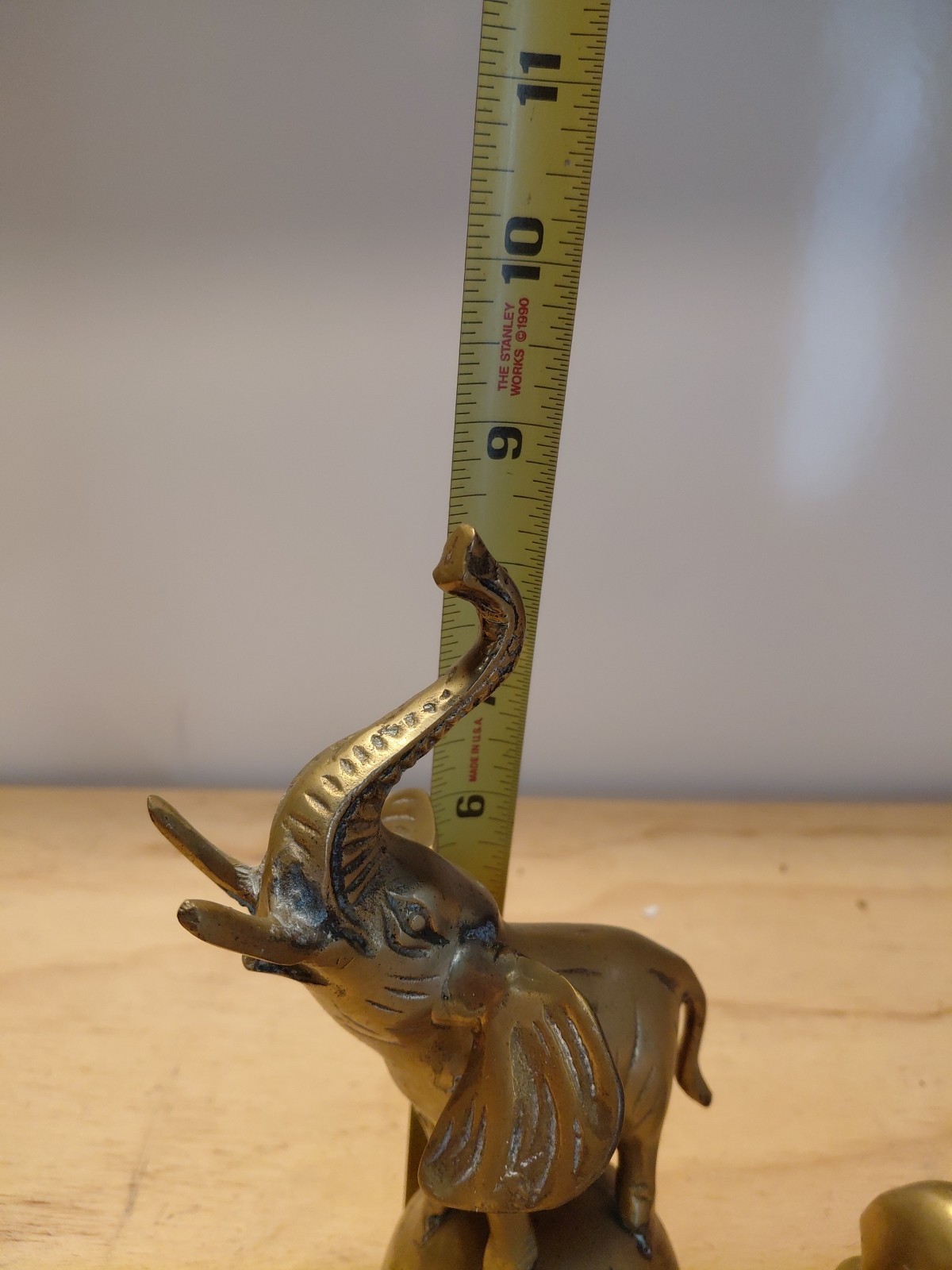 Vintage Lot of 2 Brass Elephants And Baby Figurines Good Luck Figurines