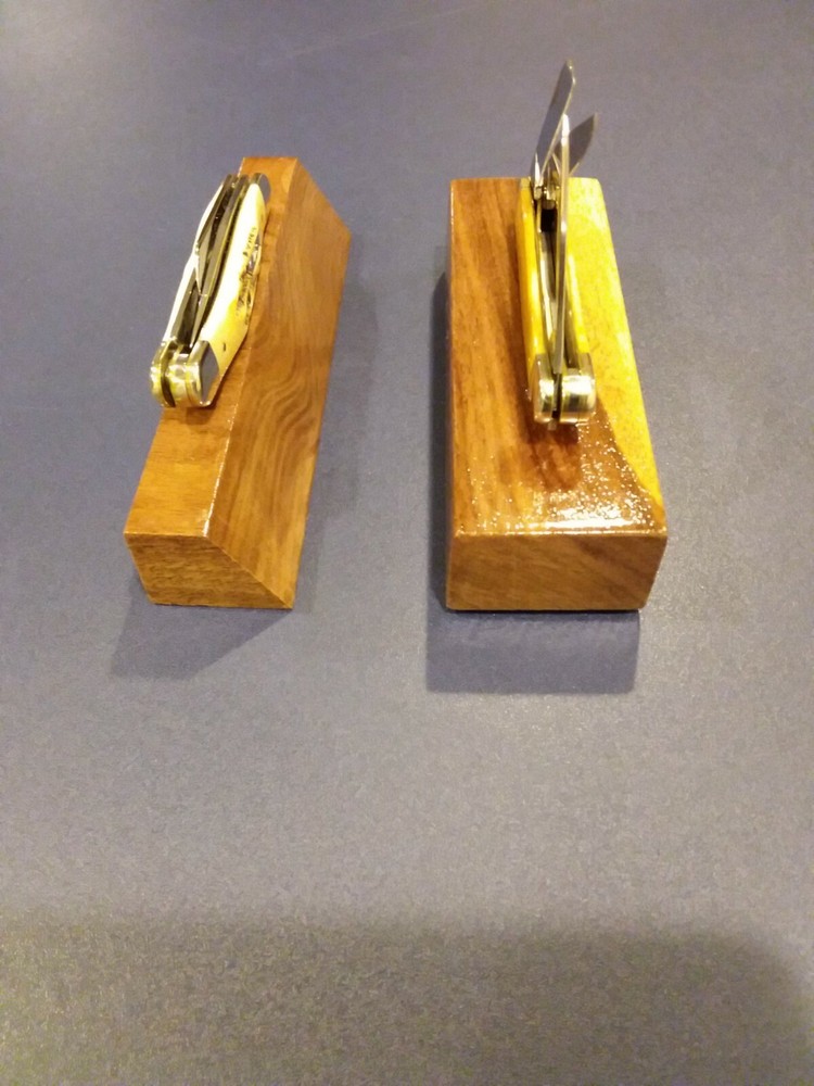 2-- BLACK WALNUT KNIFE DISPLAY STANDS