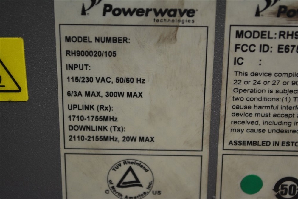 Powerwave Technologies RH900020/105 Nexus FT Single Band AWS Repeater SEE NOTES