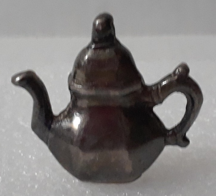 Heavy Vintage Silver-plate not marked Miniature Teapot 1.5 Inches Tall