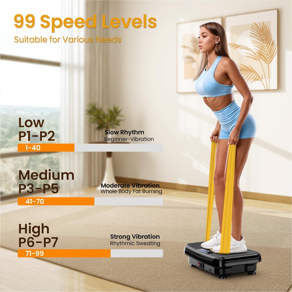 Vibration Plate Exercise Machine Mini Vibrating Plates for Lymphatic Drainage...