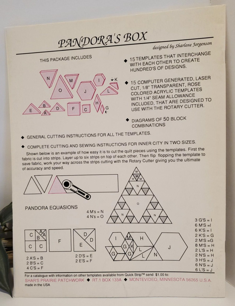 Pandoras Box Quick Strip Quilting Techniques Templates Booklet Only No Templates