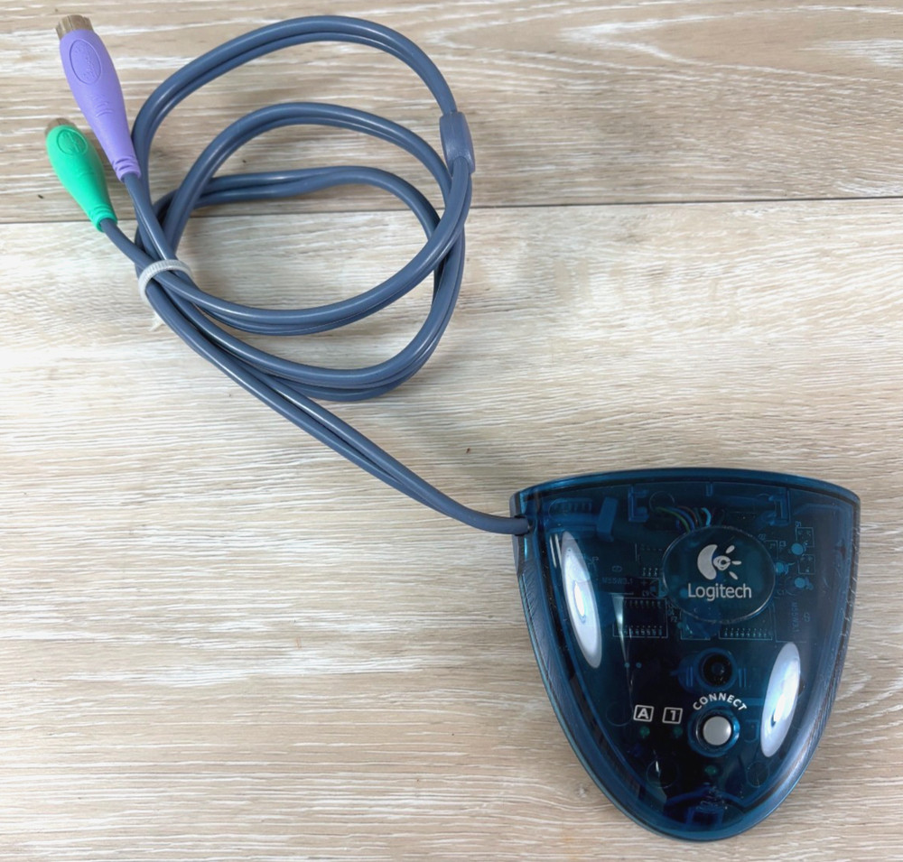 LOGITECH Cordless Mouse & Keyboard Receiver Transparent Teal UNTESTED