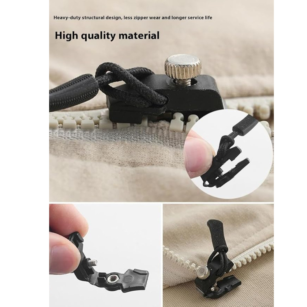 12 PCS Zipper Repair Kit – 3 Size Replacement Zipper Pulls Zip Heads