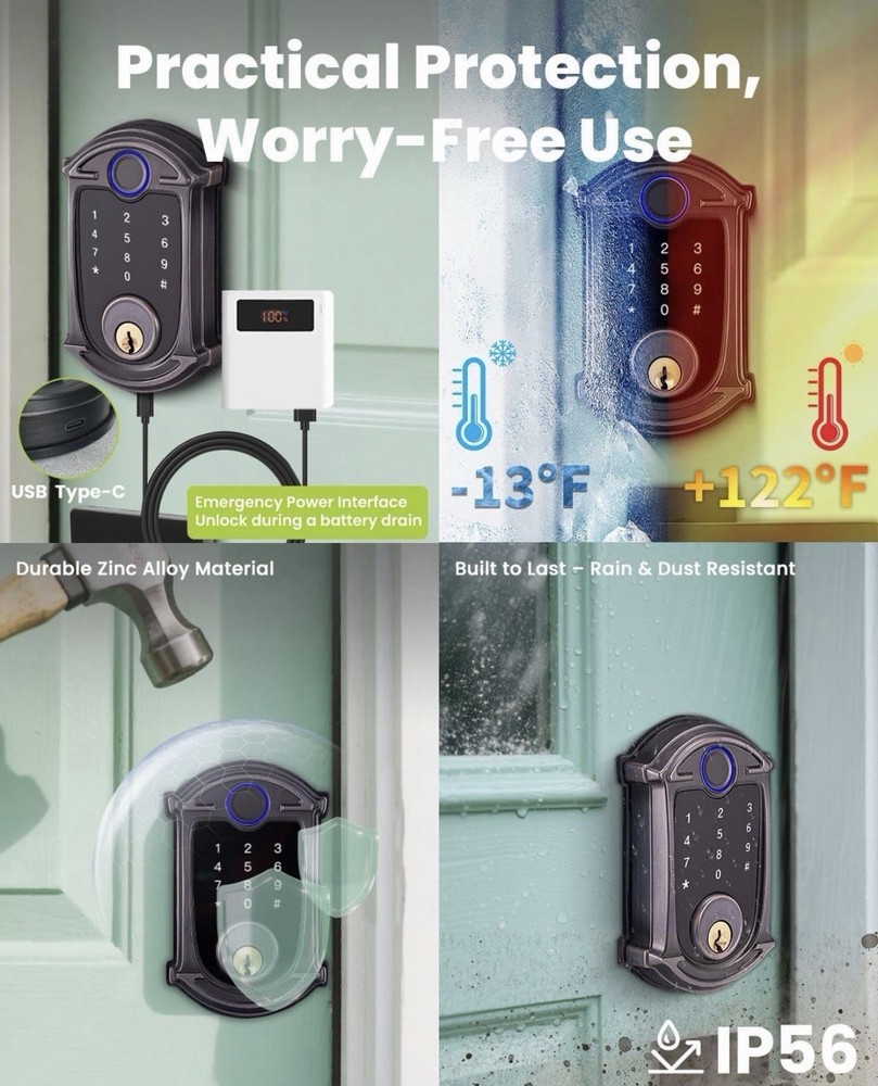 GreenShield MENDOCK Keyless-Entry Deadbolt Keyless-Entry Deadbolt Smart Lock New