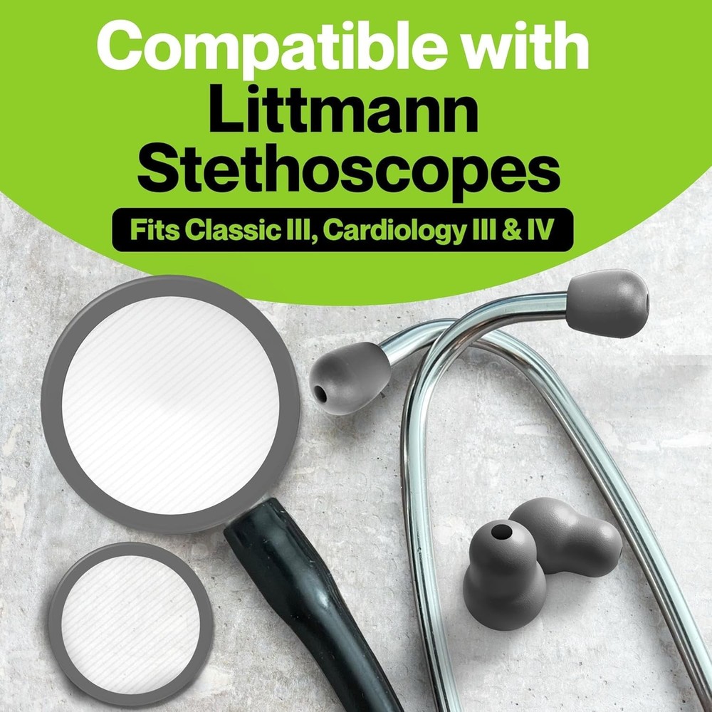 Smart Replacement Parts Set for Littmann Classic & Cardiology Stethoscopes—Grey