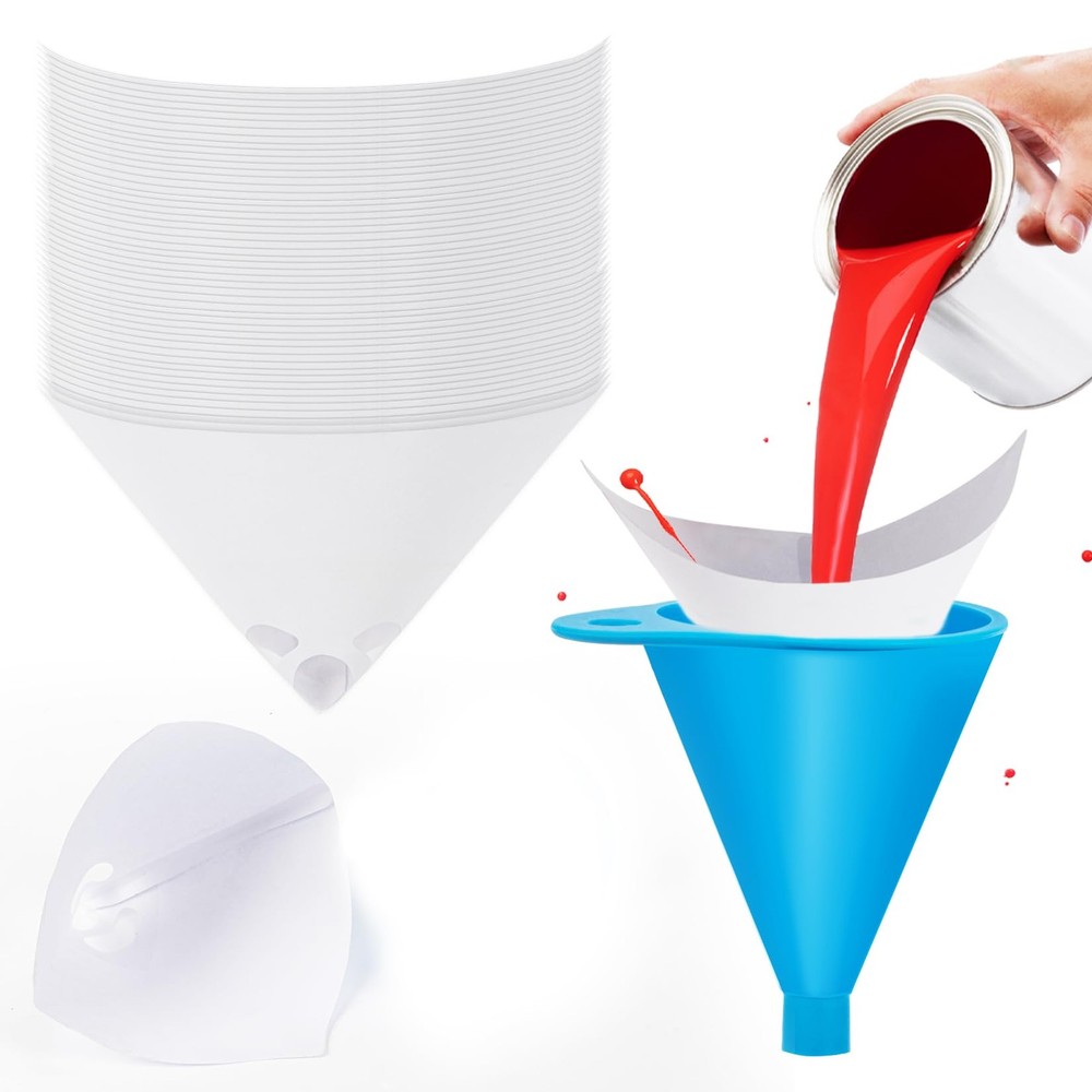 75 Paint Strainers Paper Cone Mixing Cup Strainer Fine Mesh White Funnel Tools