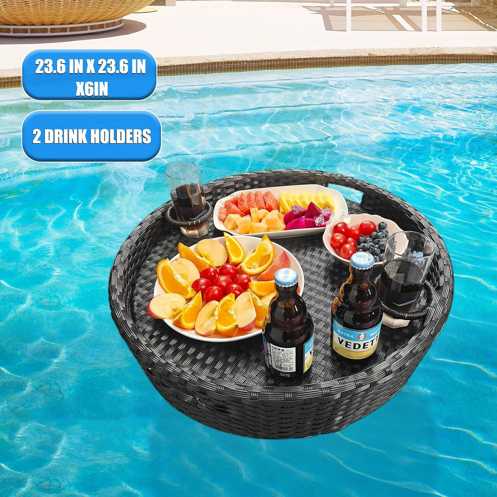 Floating Pool Tray - Ideal for Food & Drinks - Round Floating Table