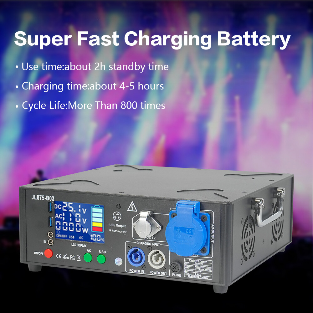 2 Set 1500W Black Powered Base Cold Spark Machine Battery Pack with Flight Case