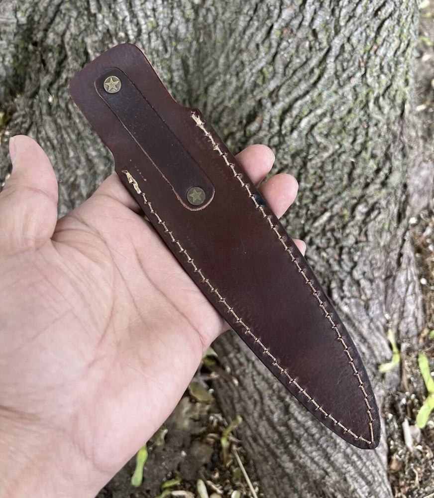 Damascus Double edged Dagger Fixed Blade Boot Knife Outdoor Hunting Throwing