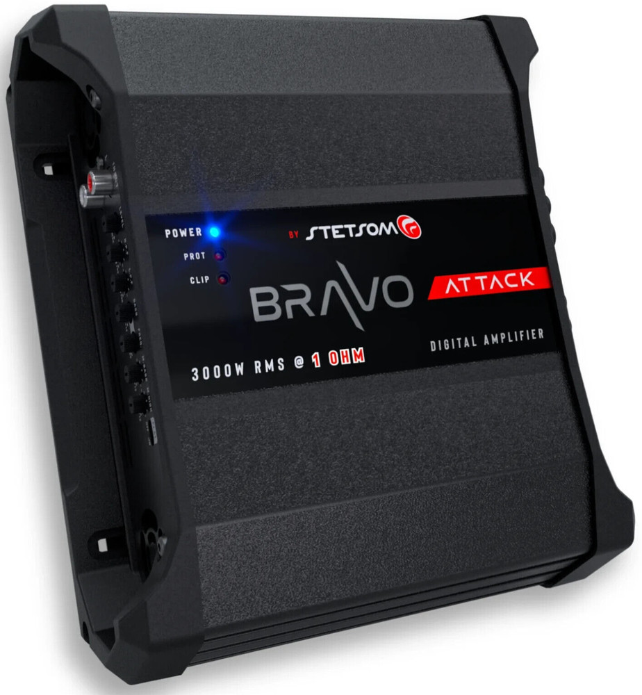 Stetsom BRAVO ATTACK 3000 Watt RMS Monoblock Full Range Digital Amplifier 1 OHM