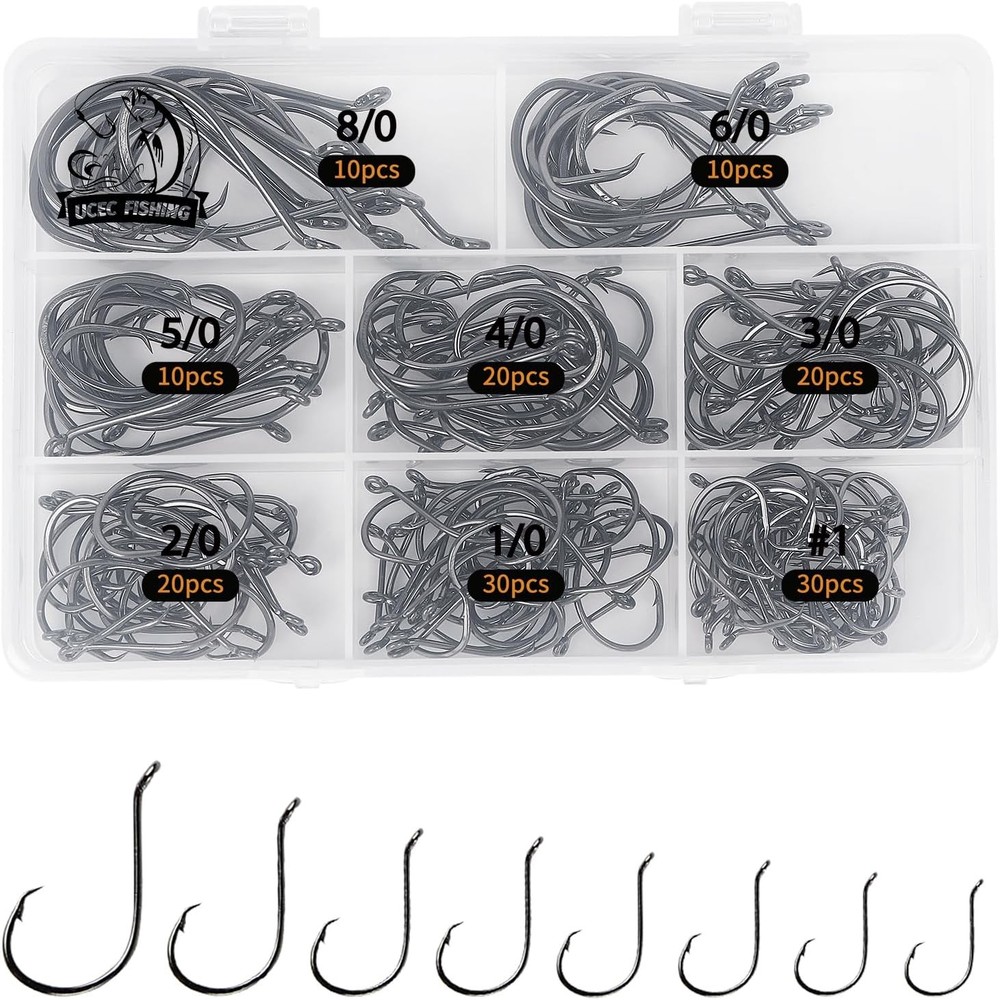 Circle Hooks Fishing Hooks 2X Strong Offset Circle Hooks Saltwater