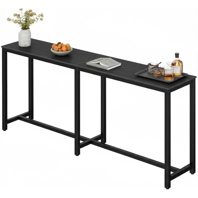 Narrow Space Saving Bar Table Counter Height Metal Frame Kitchen Dining New