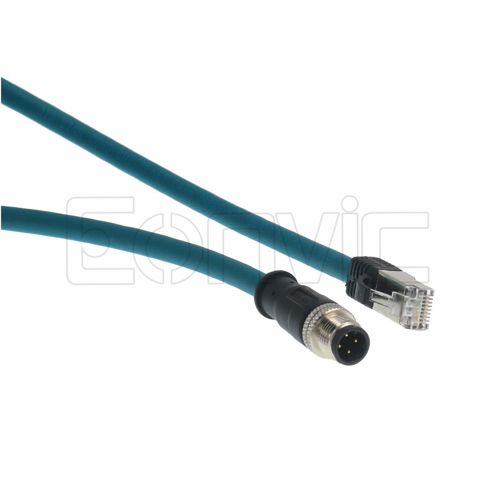 Industrial Machine M12 4 Pin D-Code RJ45 Ethernet Computer Control Power Cable