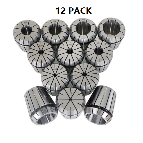 12 Pack ER40 Collet Set Spring Collets Chuck 1/8"- 1-1/8" Precision For Lathe