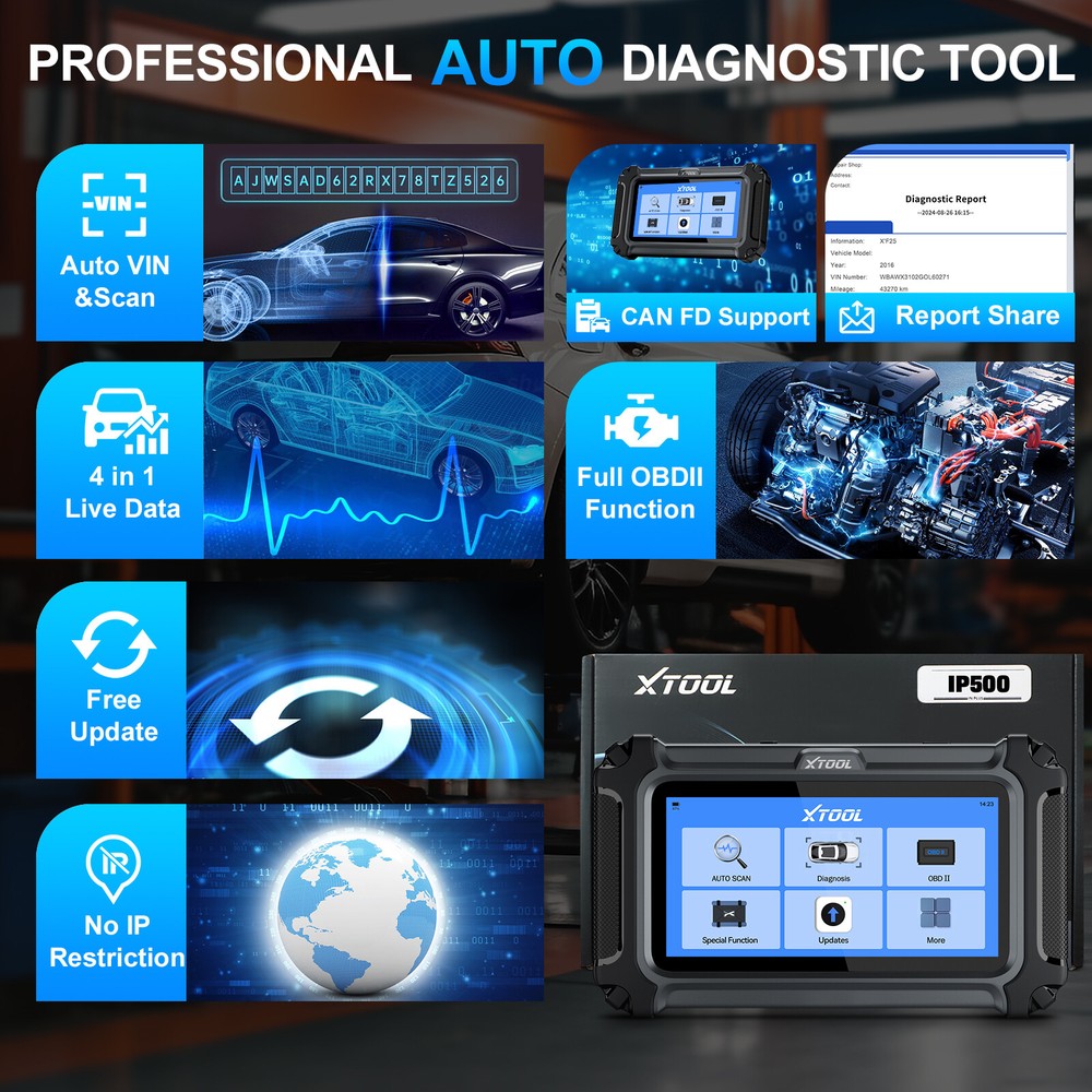XTOOL IP500 for BMW Car Bidirectional OBD2 Scanner Diagnostic Tool ECU Coding