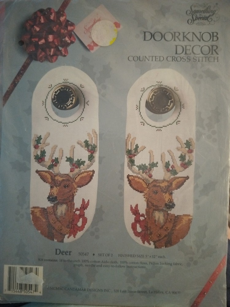 DEER DOORKNOB DECOR COUNTED CROSS STITCH KIT *New