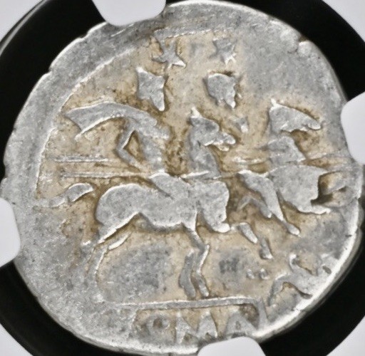 Roman Republic Silver Denarius 169BC-158BC NGC Graded Fine Griffin Nice Details