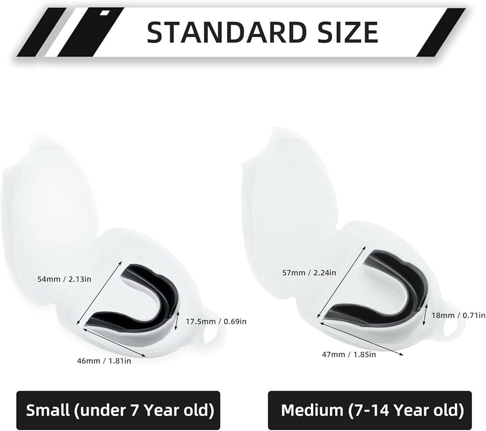 5 Pack Kids Youth Mouth Guard for Sports with Case For Child Teen Sports Under7Y