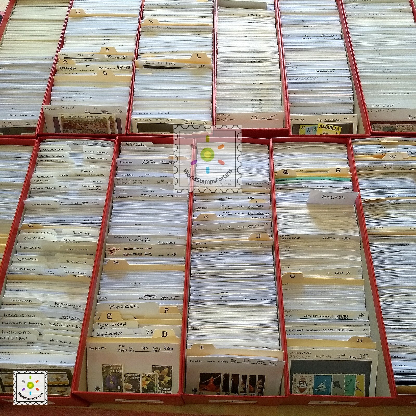 Worldwide Stamp Assortment Mint 100 Different Stamps from 20 Countries Full Sets