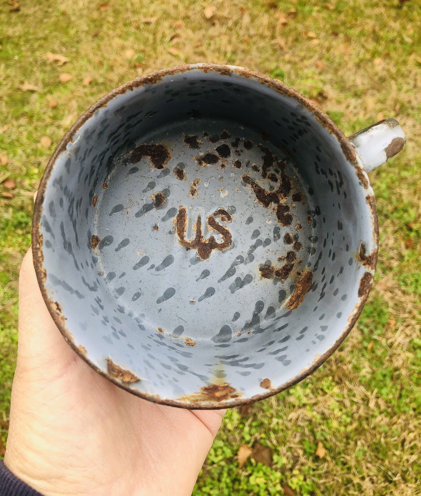 Spanish American War U.S. Army Gray Enameled *U.S. SOUP CUP* Calvary, Military