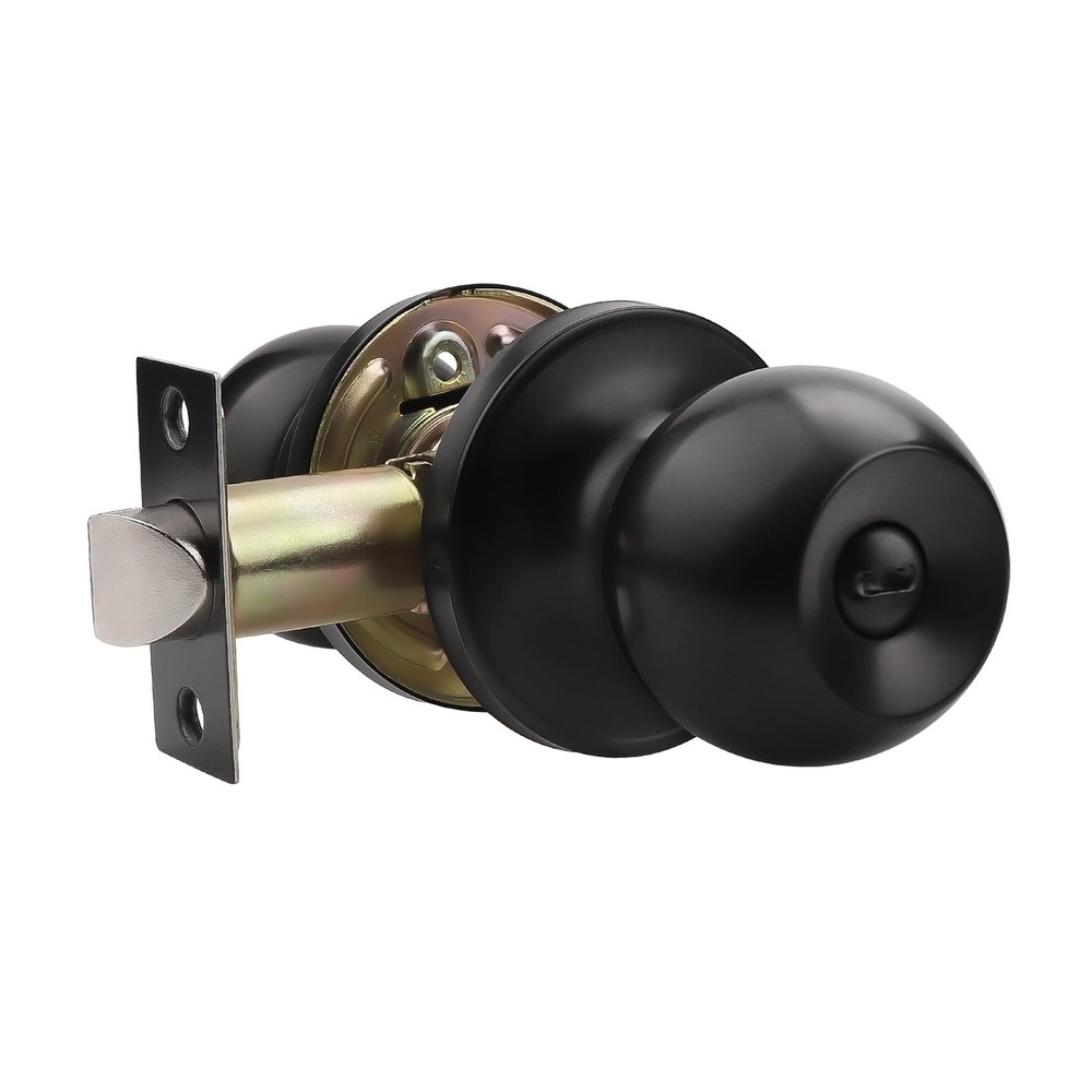 Knobonly 1 Pack Privacy Door Knobs Matte Black, Keyless Door Knobs Interior f...