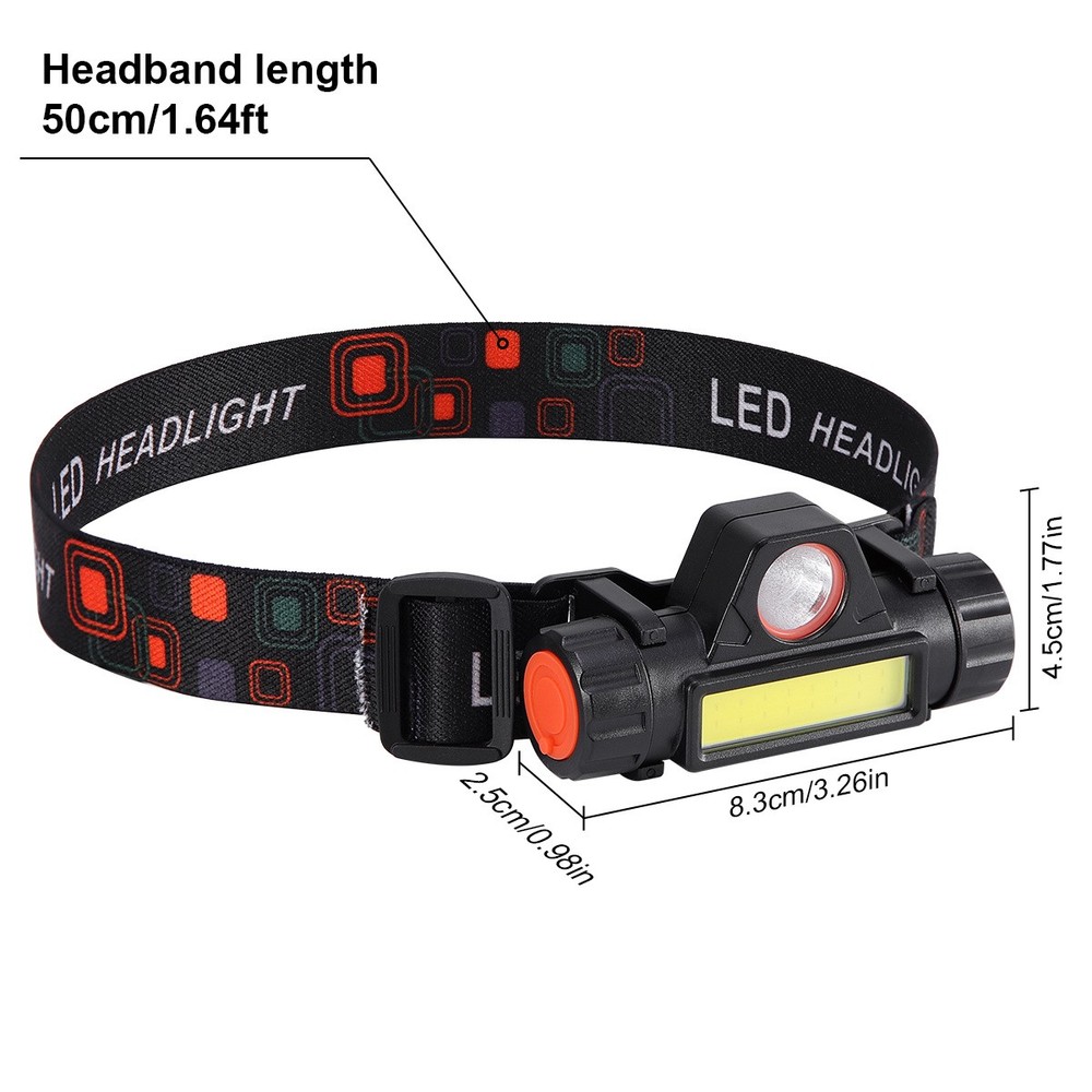 2PCS Headlamp Light Rechargeable 230° Beam Motion Sensor Waterproof Flashlight