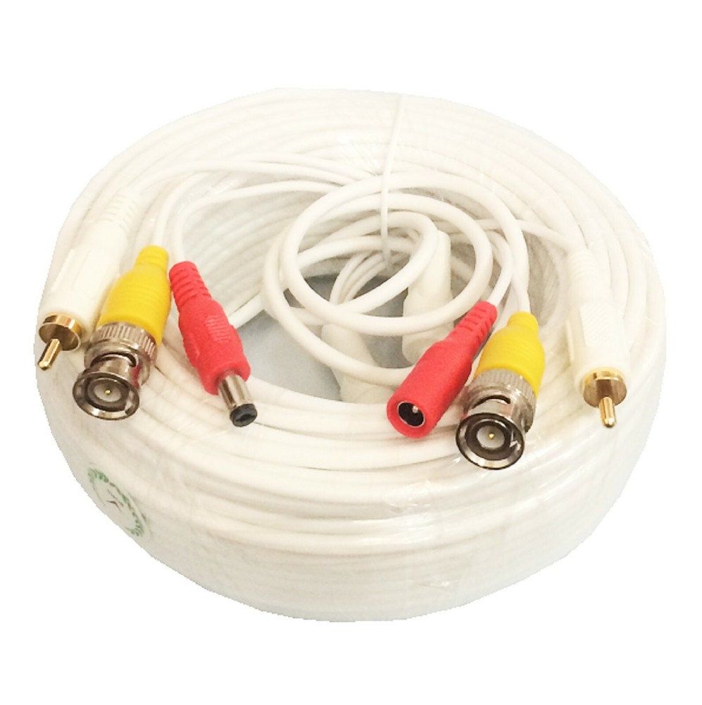 100 Feet Audio Video Power Security Camera Cable with BNC RCA Adaptor