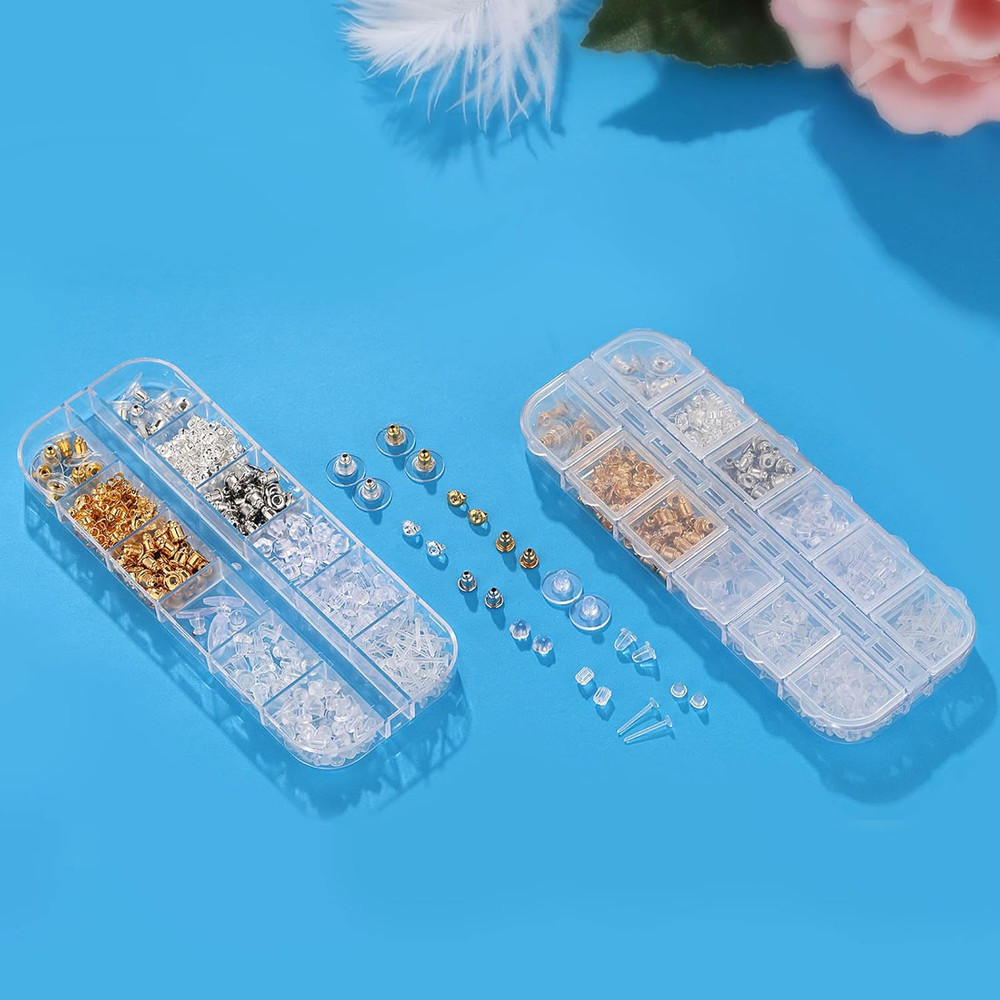 600 Pcs Clear Plastic Earring Backs for Studs and Fish Hook Earrings