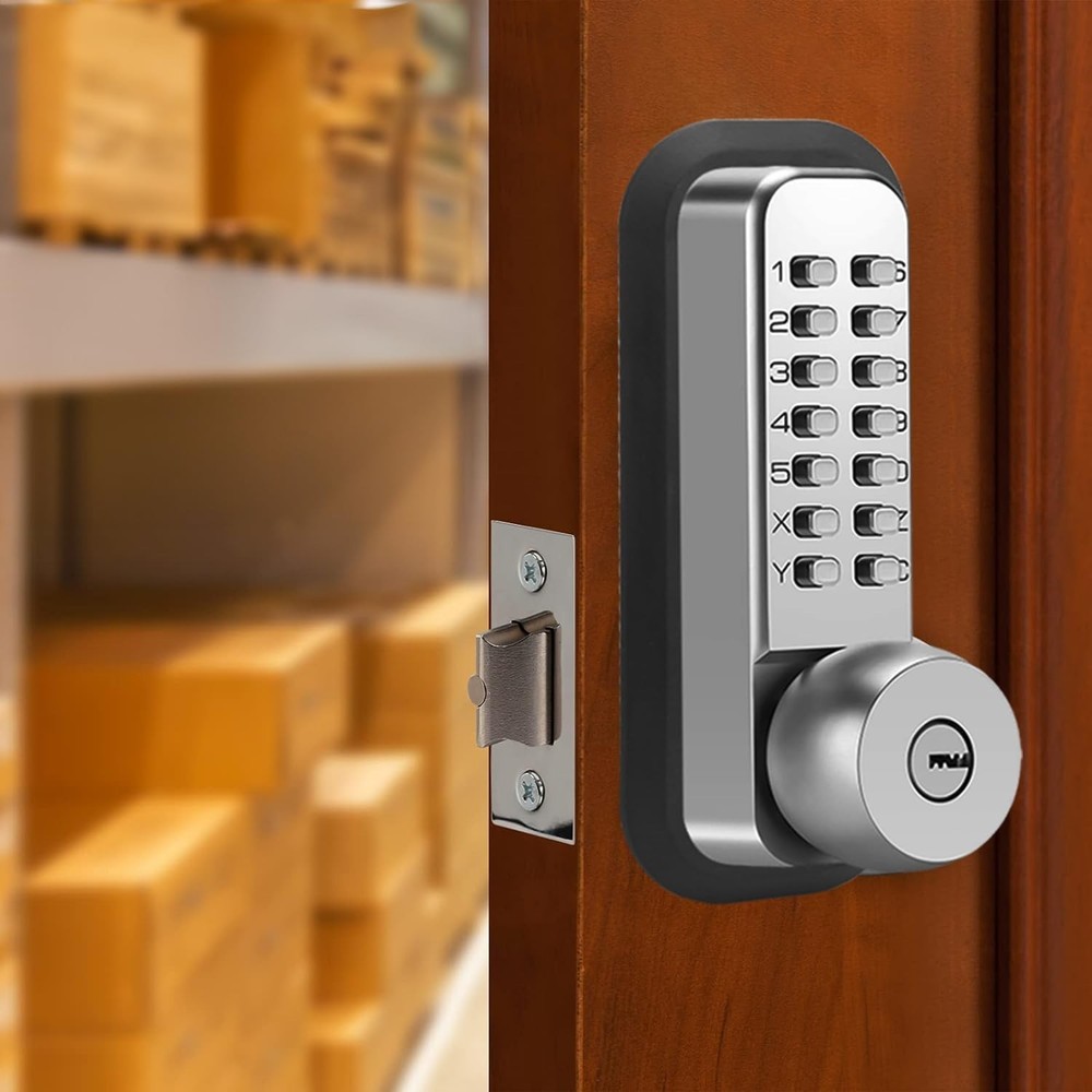 Mechanical Keyless Door Lock - No Electronic,Keypad Door Lock with Handle, Ea...
