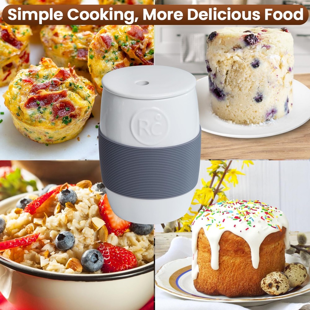 Professional Ceramic Egg Cooker for Microwave, Quick Scrambled Egg Maker Hold...