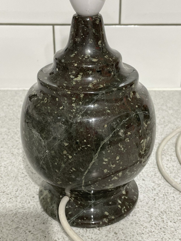 LARGE HEAVY POLISHED & TURNED CORNISH SERPENTINE LAMP BASE THE LIZARD, CORNWALL