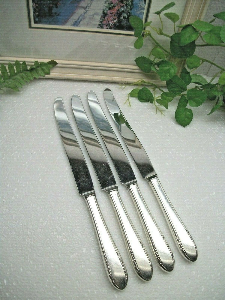 4  International  Holmes & Edwards   FIRST LADY  Silverplate Dinner Knives  1933