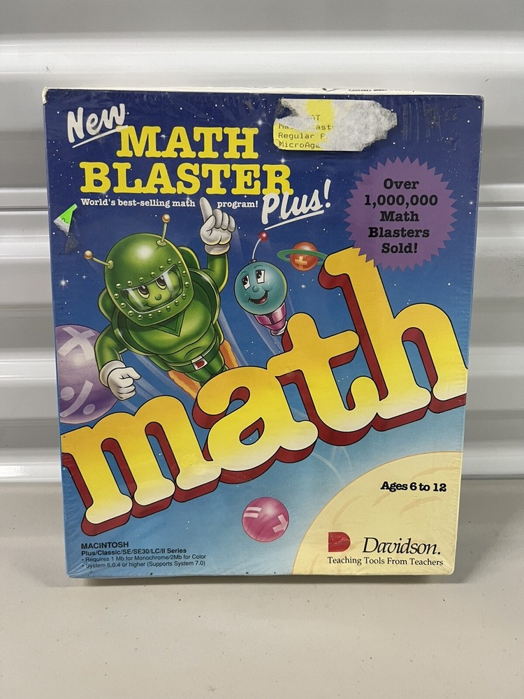 Math Blaster 1991 Software Davidson Math Blaster Software New PC Floppy Disk