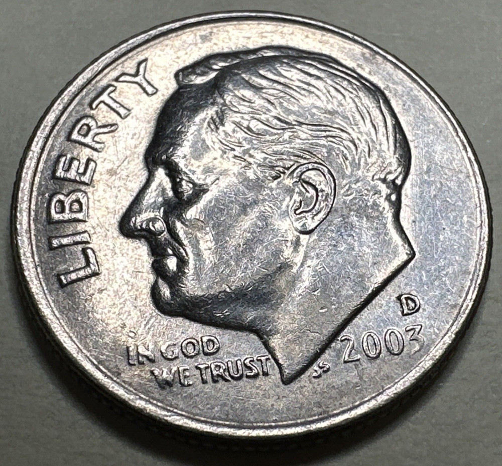 2003 D ROOSEVELT  DIME CIRCULATED 25C 7962N