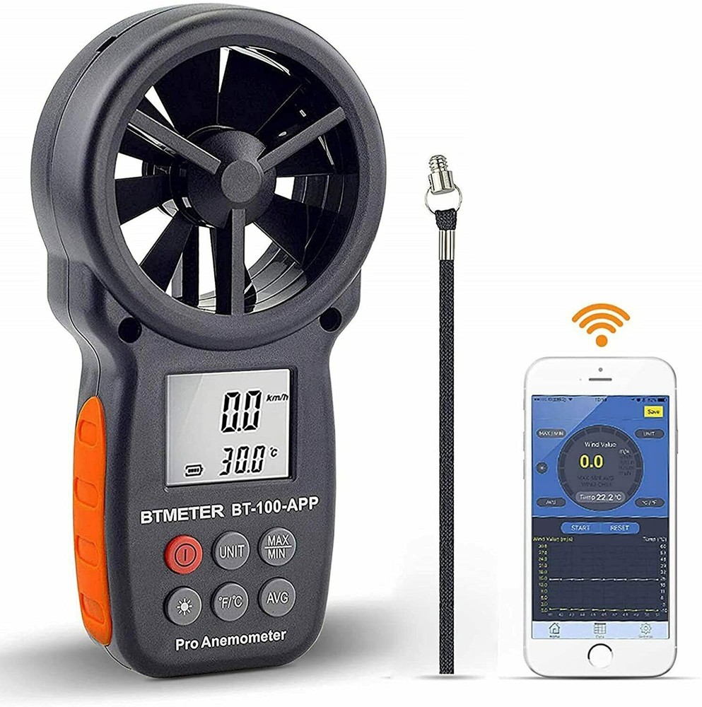 Bluetooth Anemometer Handheld Wireless Anemometer Wind Speed Meter 0.3~30m/s