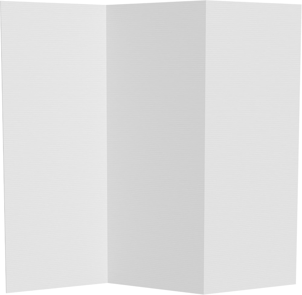 4ft White Folding Cardboard Screen - 3 Panel Temporary Room Divider