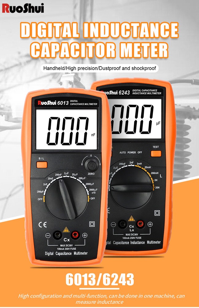 Digital Capacitance Multimeter Multi Tester Electrical Tools AC DC