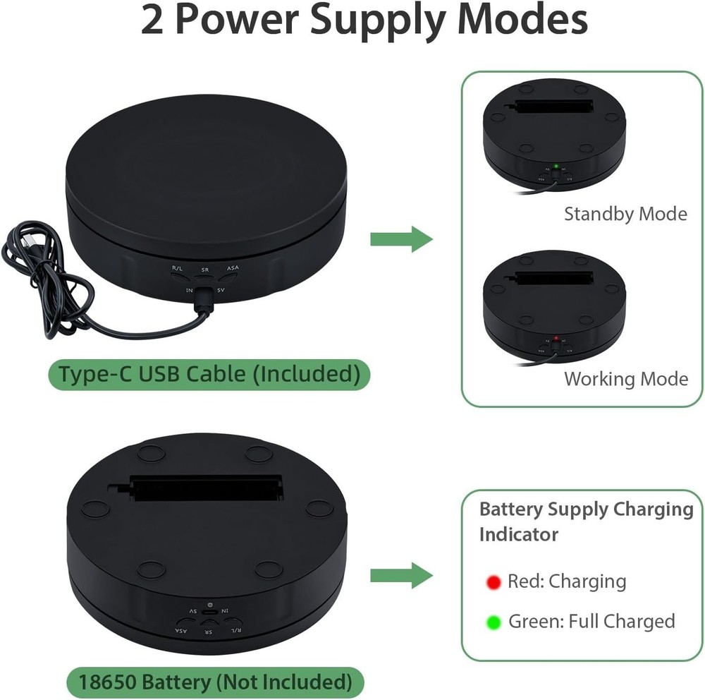 Motorized Rotating Display Stand, 5.7Inch 360 Degree Electric Rotating