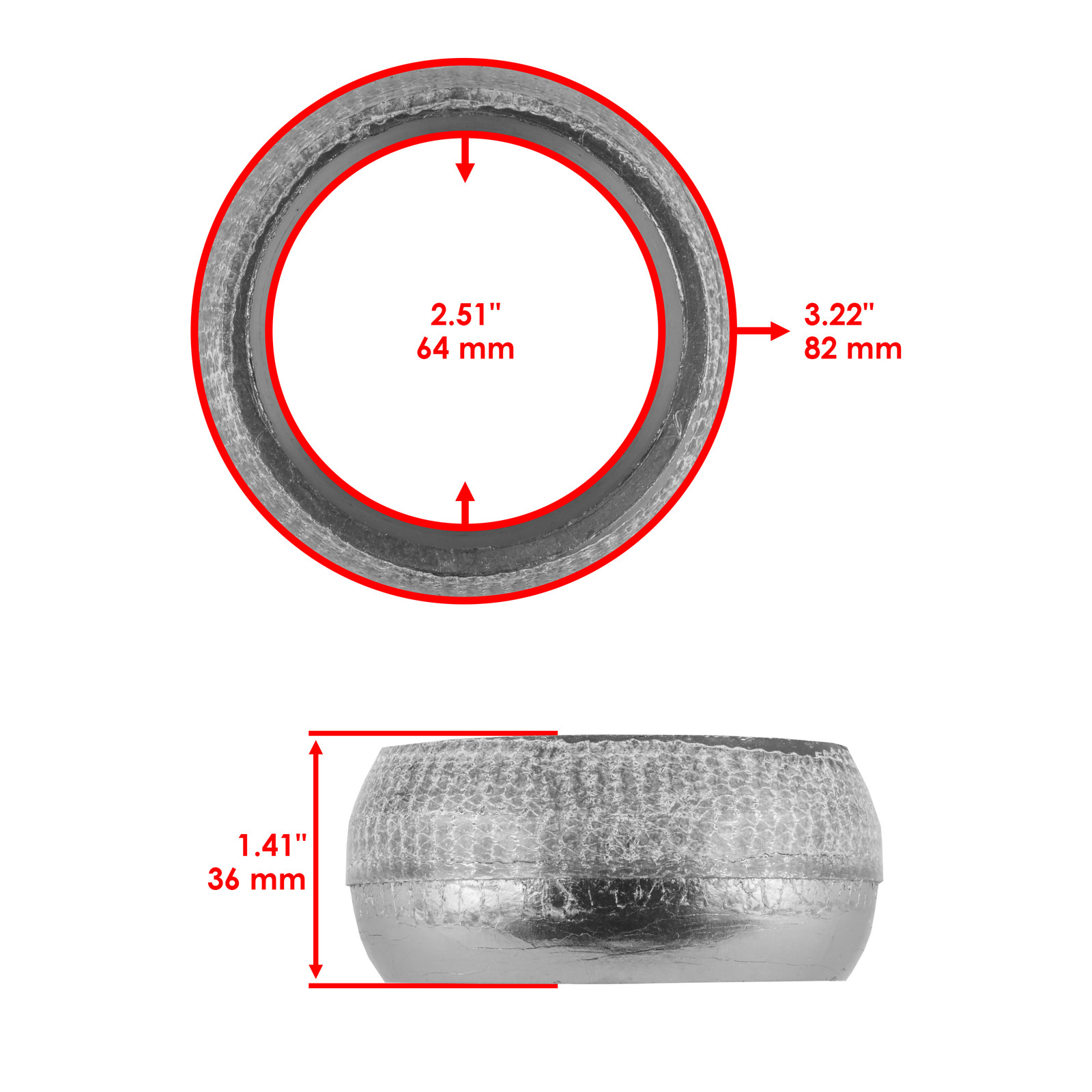 Gasket Donut Seal 2.5" Spherical for Polaris RZR XP 1000 (non turbo) 2015-2022