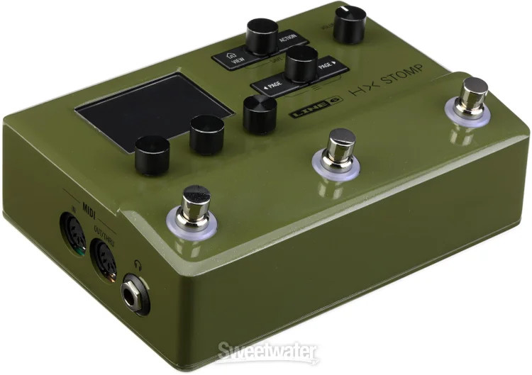 Line 6 HX Stomp Guitar Multi-effects Floor Processor - Olive Green, Sweetwater