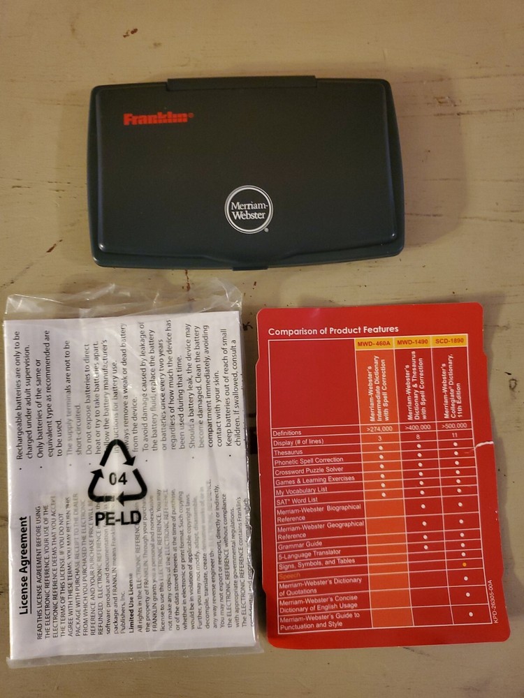 Franklin Intermediate Dictionary w/ Spell Correction 3 in 1 #MWD-460A